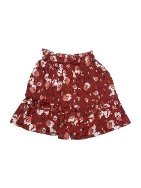Creamie Girls Red Floral Skirt